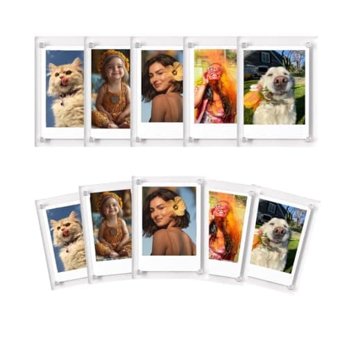 poppotato Premium Magnetic Acrylic Fridge Photo Frames | Glass Like Clear Frames | Instant Prints | Personalize Photos | 3.5x2.5 inch | For Bulk and business - Set of 20