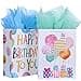 SUNCOLOR 16 Extra Large Gift Bags for Birthday Party with Tissue Paper2 Pack Balloon