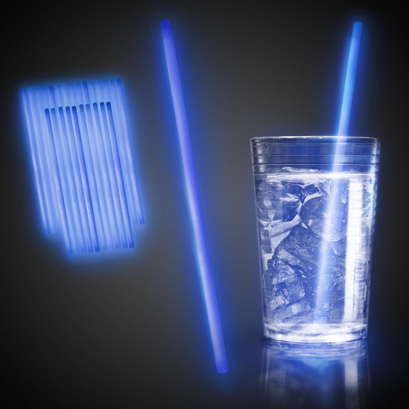Windy City Novelties Fun Central 25 Pack 9 inch Blue Glow Straws for Halloween Party Supplies Glow Rave Parties EDM Concerts Weddings Kids Birthdays