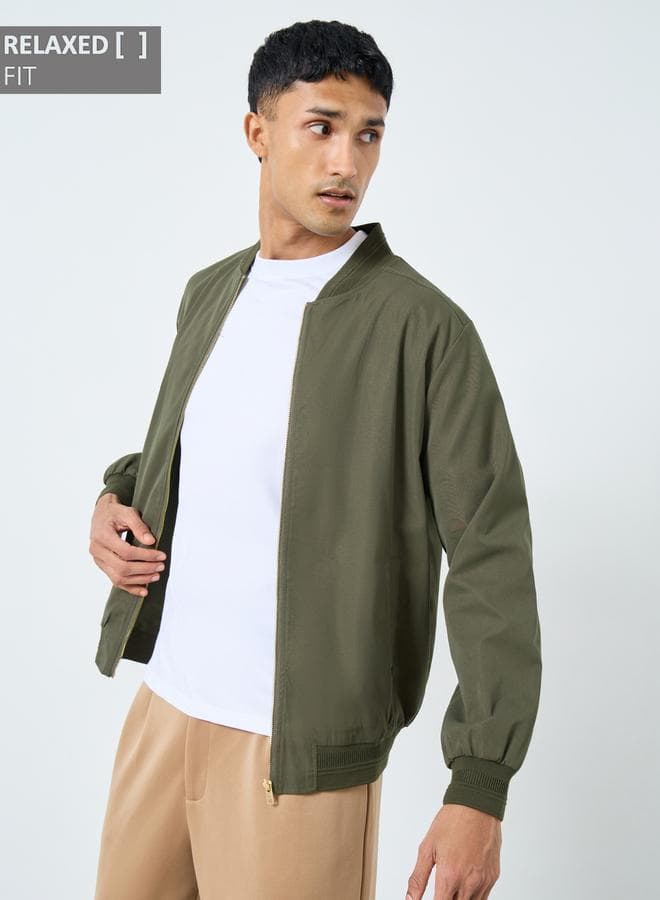 Styli Men Relaxed Fit Bomber Jacket