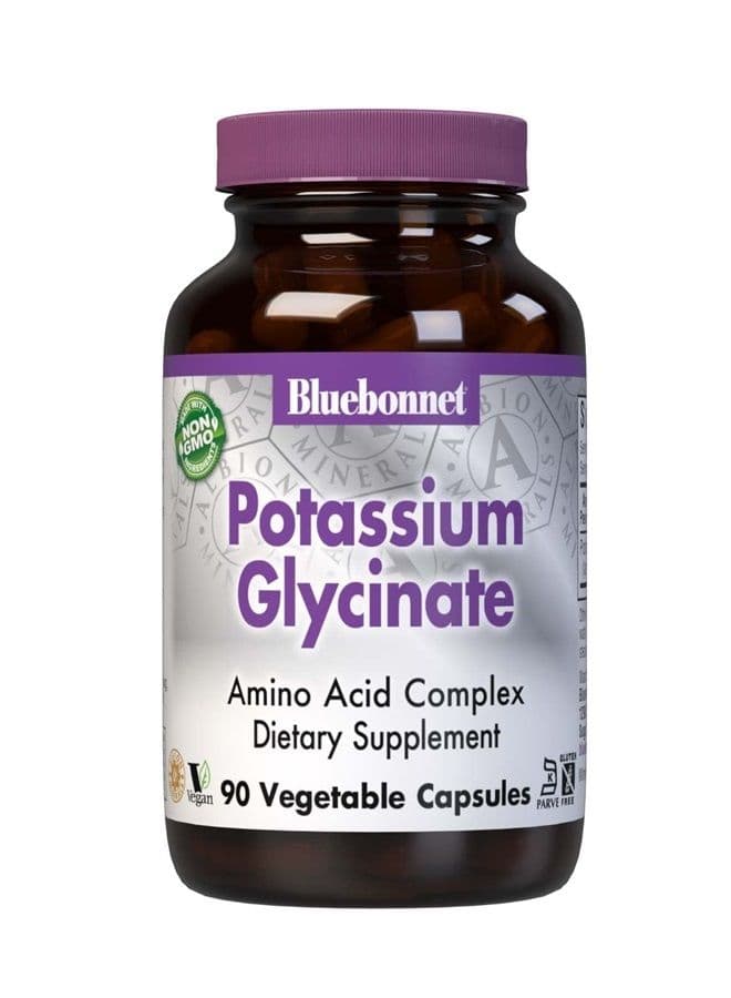 BlueBonnet Albion Potassium Glycinate Vegetarian Capsules, 99 mg, 90 Count