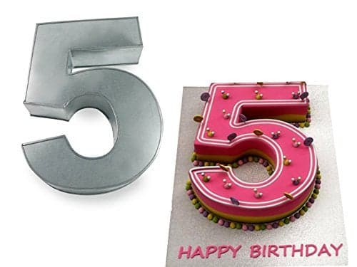 EUROTINS Small Number Birthday Wedding Anniversary Cake Tin 10 x 8 25 deep 5
