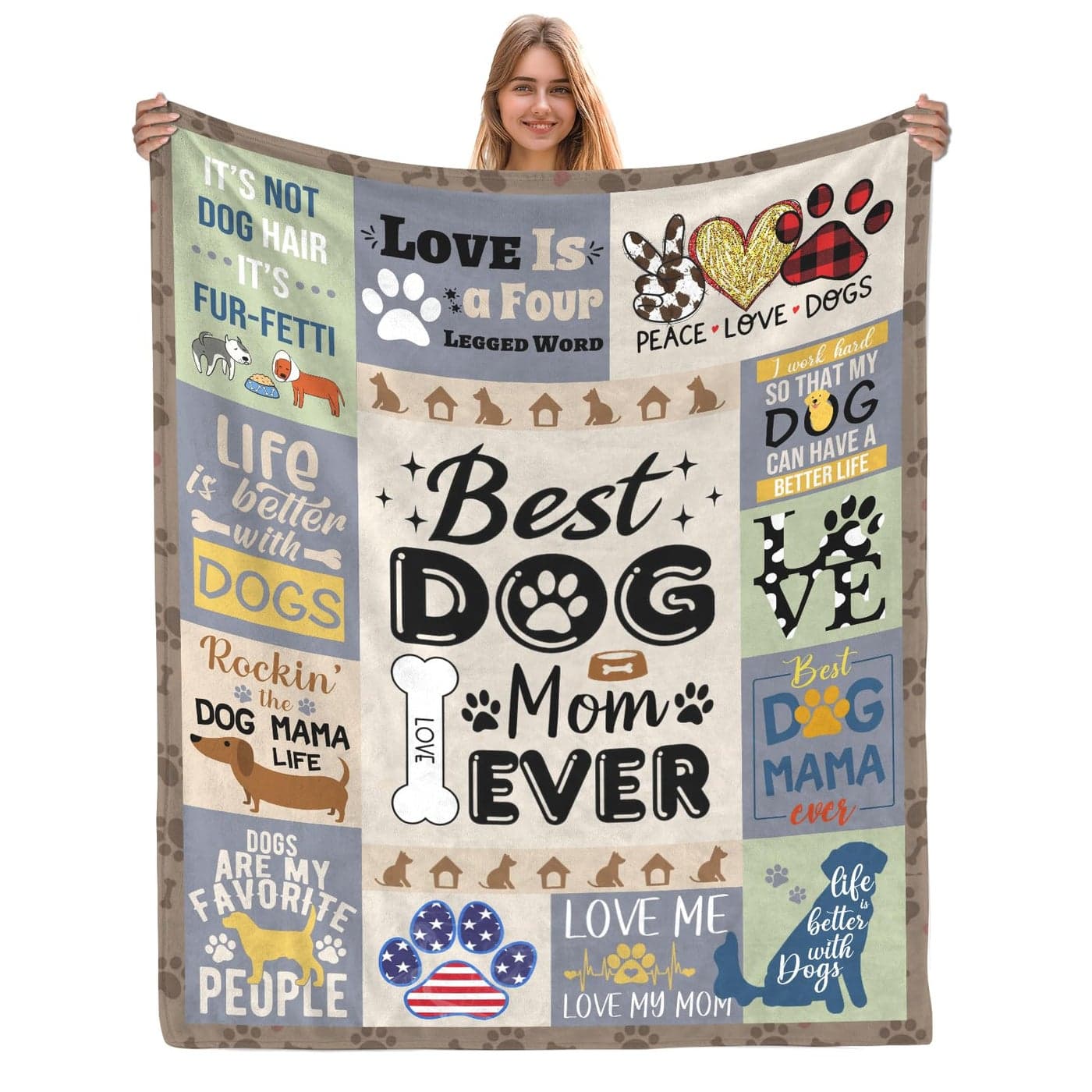 AJIIUSV Dog Mom Gifts for Women Gifts for Dog Lovers Women Mothers Day Dogs Lovers Gift Throw Blanket 50x60 Inch