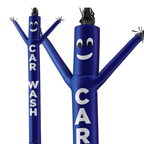 LookOurWay Air Dancers Inflatable Tube Man Attachment - 20 Feet Tall Wacky Waving Inflatable Dancing Tube Guy for Business Promotion (Blower Not Included) - Car Wash Blue