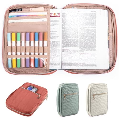 APLUFINE Bible Cover for Women - Soft Bible Case - Carrying Book Case for Bible Accessories - Bible Holder Case for Women - Girls Bible Bag - Bible Carrier - Bible Sleeve - Church Bag