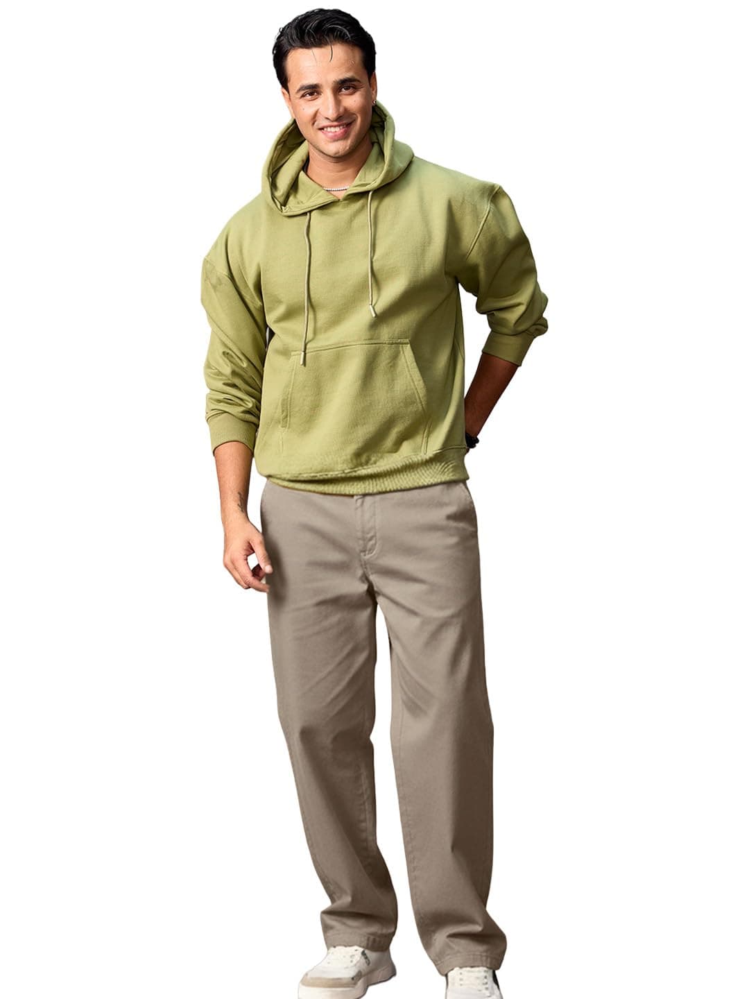 Urbano Fashion Men's Grey Loose Baggy Fit Solid Chino Trousers Non-Stretchable (chinoloose-mgrey-34)