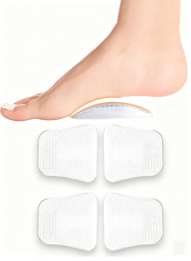 4PCS Arch Support Inserts Women for Flat Feet, Gel Arch Inserts for Plantar Fasciitis Relief, Non-Slip Arch Support Pads, Two-Option of Different Heights