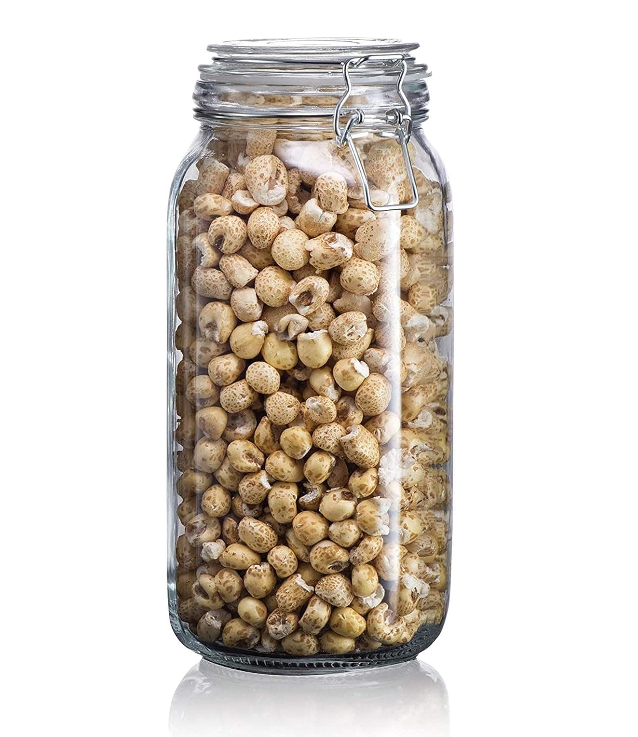 Ginoya Brothers Cube Kitchen Serving Food Storage Canister with Lid, BPA-Free Clear Glass Jar for Tea Leaves, Powder, Spice, Grocery, Pickles - 1500 ML - SET OF (1)