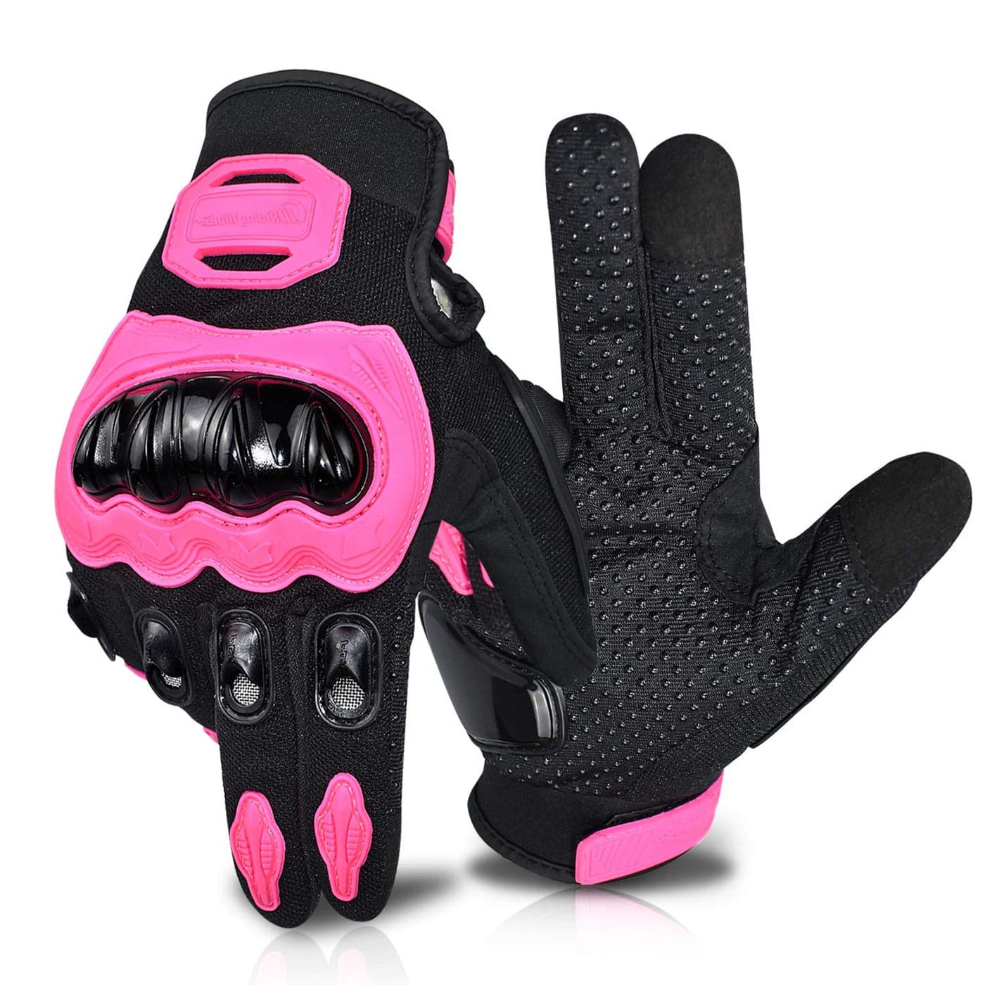 ELCYCO Motorcycle Gloves for Women Touch Screen Summer Motorbike Dirt Bike Full Finger Gloves Road Racing Cycling Climbing Motocross Pink Medium