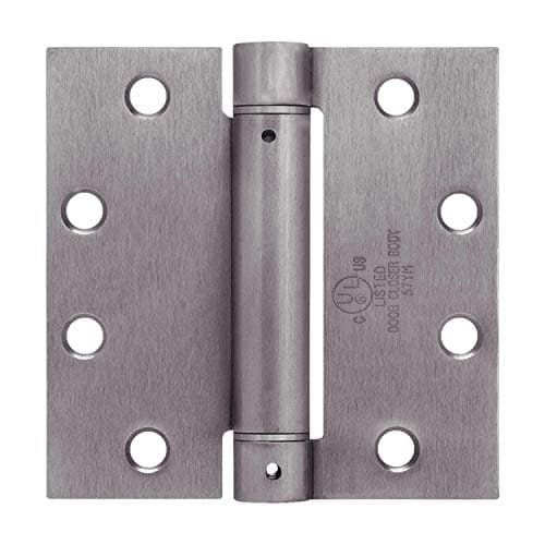 Nuk3y Commercial Grade Heavy Duty, UL Rated 4.5 in. x 4.5 in. Spring Hinge (Satin Nickel)