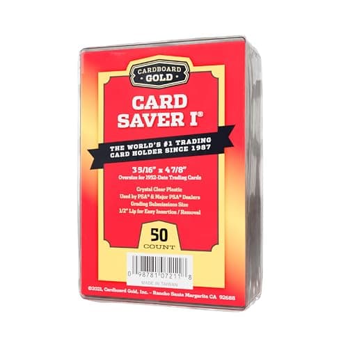 Cardboard Gold Card Saver 150 Count Semi Rigid Card Holder Trading Card Protectors PSAApproved Cardsaver for Baseball Trading Sports Cards Card Sleeves Binder Storage Box Compatible