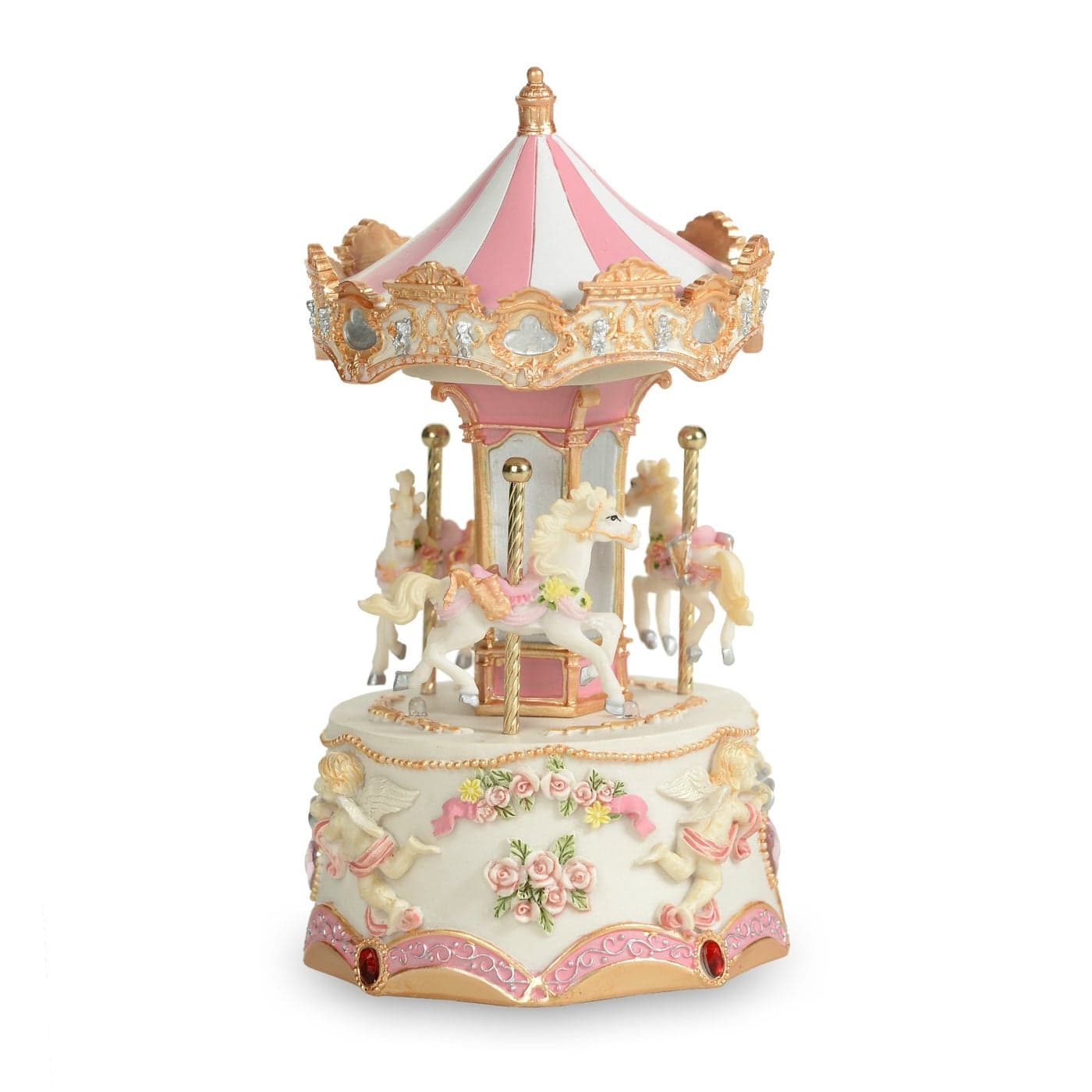 The San Francisco Music Box Company Carousel Decoration Three Horses Mini