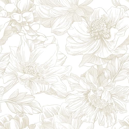 Ismoon Large Floral Peel and Stick Wallpaper Boho BeigeCoffee Contact Paper 173inx328ft Modern Wall Paper Removable Self Adhesive Bedroom Cabinet Bathroom Waterproof Mural Wall Decor Vinyl Roll