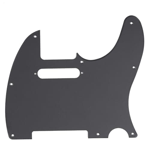 Musiclily 8 Hole Telecaster Pickguard Guitar Scratch Plate for Fender American/Mexican Standard Tele Modern Style Parts,1Ply Black Matte