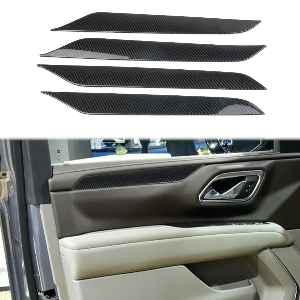 Fewshaw Carbon Fiber Door Panel Trim Cover For 20212024 Chevy Tahoe Suburban