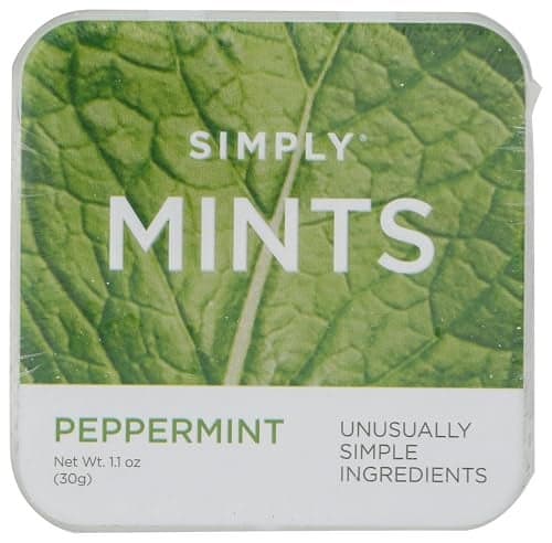 SIMPLY Mints Peppermint Breath Mints Pack of One 30 Pieces Total Breath Freshening AspartameFree Vegan nonGMO