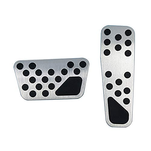 Hecotrax Aluminum Alloy Pedal Cover for Dodge Challenger 2008-2023 for Charger 2011-2023 for Chrysler 300 300C 2009-2019 No Drilling Aluminum Brake and Accelerator Pedal Covers (Silver)