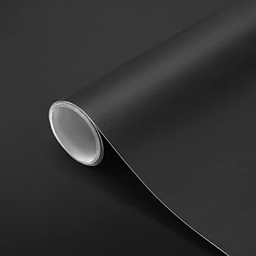 seonta Thick Black Wallpaper 16"x198" Peel and Stick Wall Paper Matte Decorative Self-Adhesive Removable Vinyl Wrap Waterproof Contact Paper for Cabinets Countertops Walls