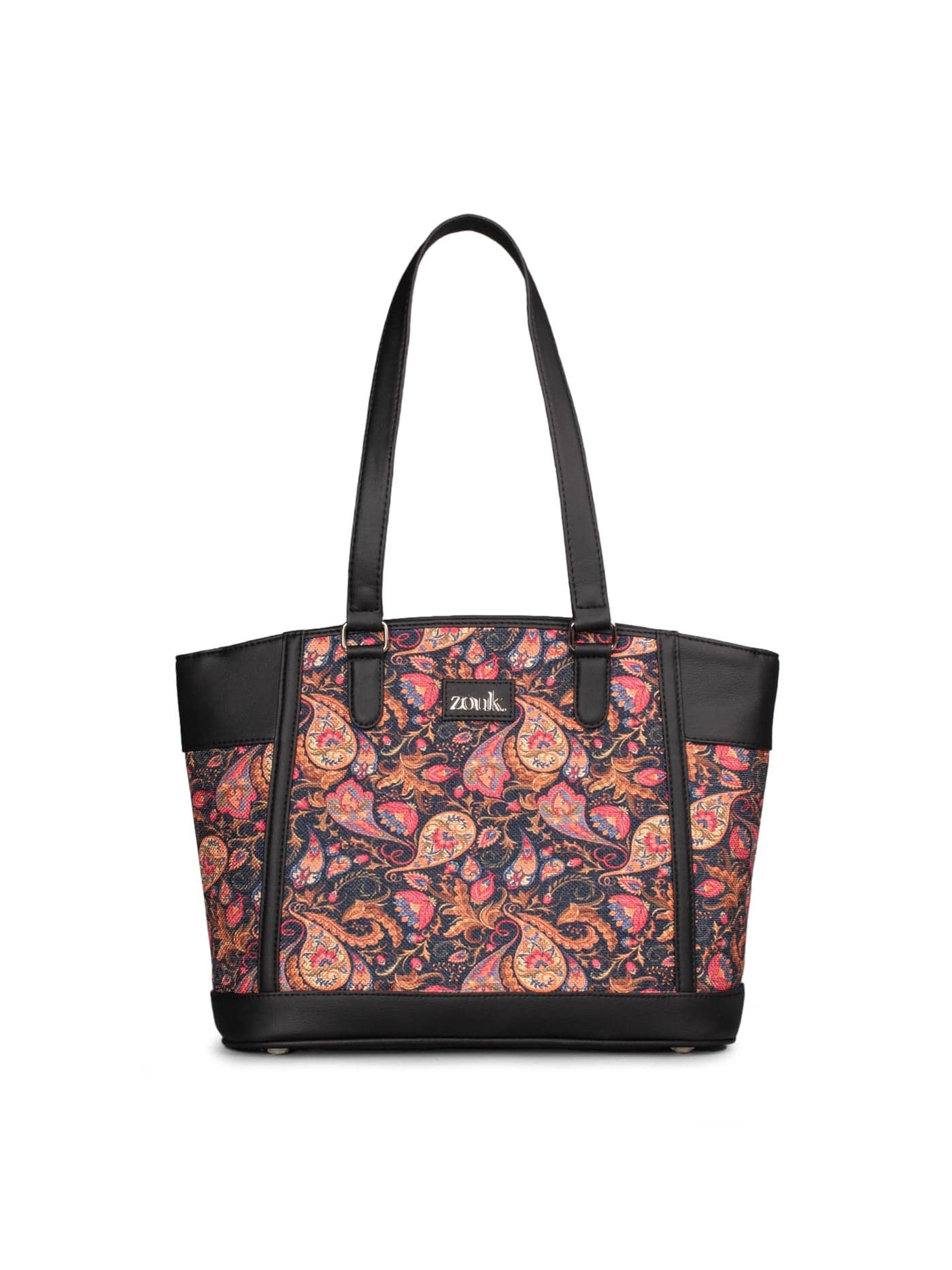 ZOUK Classic Commute Office Bag for Women | Stylish Tote Bag with Laptop Compartment | Handbag for Woman | Purse | Big Size Hand Bags | Stylish Business Bag for Office & Travel |Paisley Print
