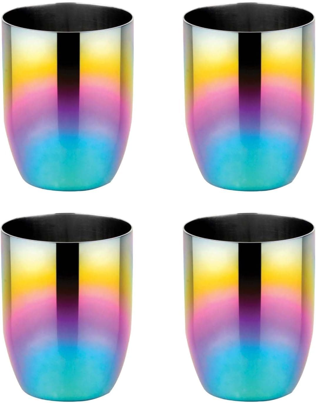 Ahimsa Stainless Steel Kids Cups Pediatrician Designed Toddler Cup for Open Cup Training 8oz 100 BPA Free Dishwasher Safe Set of 4 Rainbow Cups