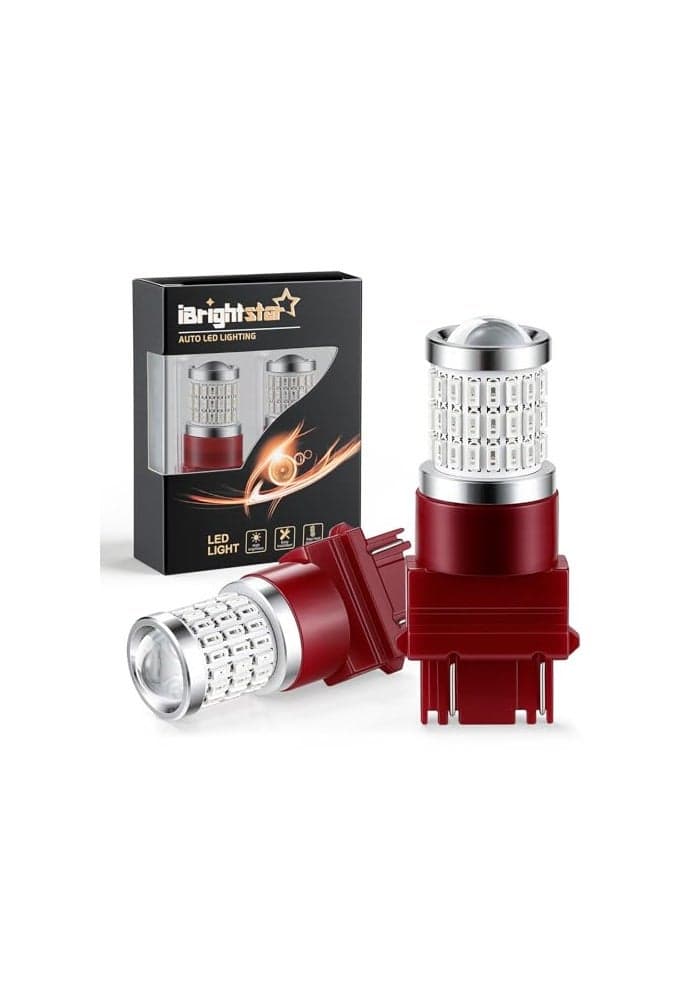 iBrightstar 930V Flashing Strobe Blinking Brake Lights 3157 3057 3156 3056 LED Bulbs with Projector Replacement for Tail Brake Stop Lights Brilliant Red