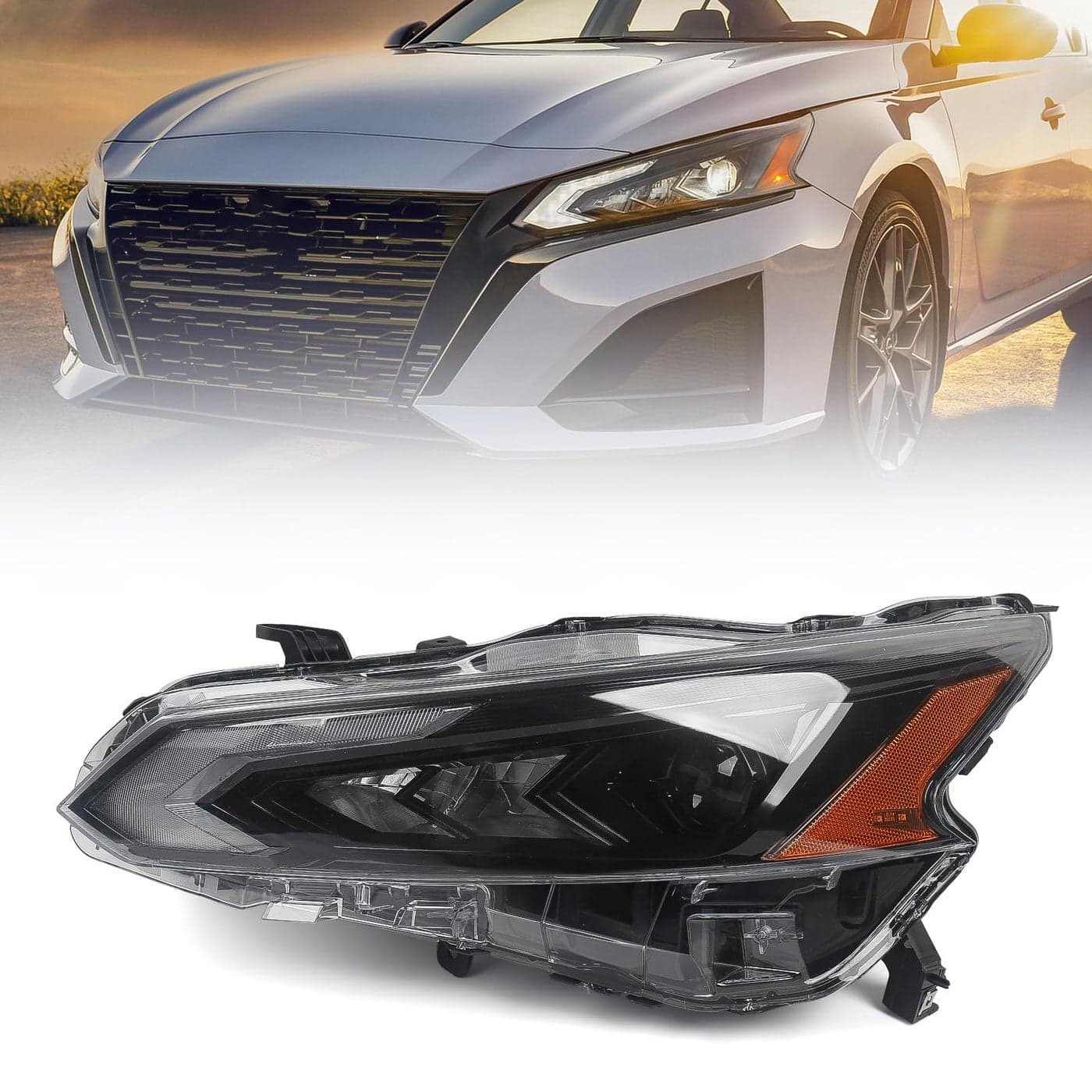 Huray Full LED Headlight Assembly Fit for Nissan Altima 2023 2024 LH Projector Headlamp wLED DRL OE Style Left Driver Side