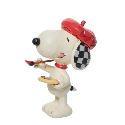 Enesco Jim Shore Peanuts Mini Snoopy Artist Figurine 32 Inch Multicolor
