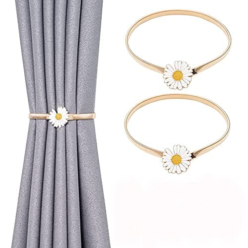 HASTHIP® 2PCS Curtain Tiebacks Adjustable Decorative Alloy Drape Holdbacks Modern Simple Style Curtain Holders Tieback Wall for Window Drapery