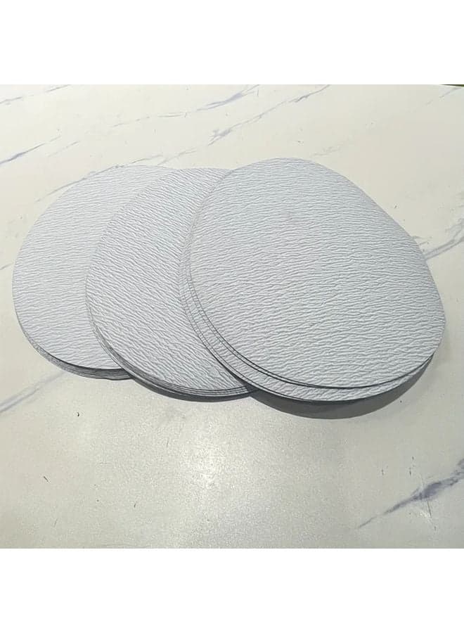White Sand 240 Grit 30 Sheets Self Adhesive Half Circle Sander Paper Holder Reusable Tool Organizer For Drywall Woodworking DIY