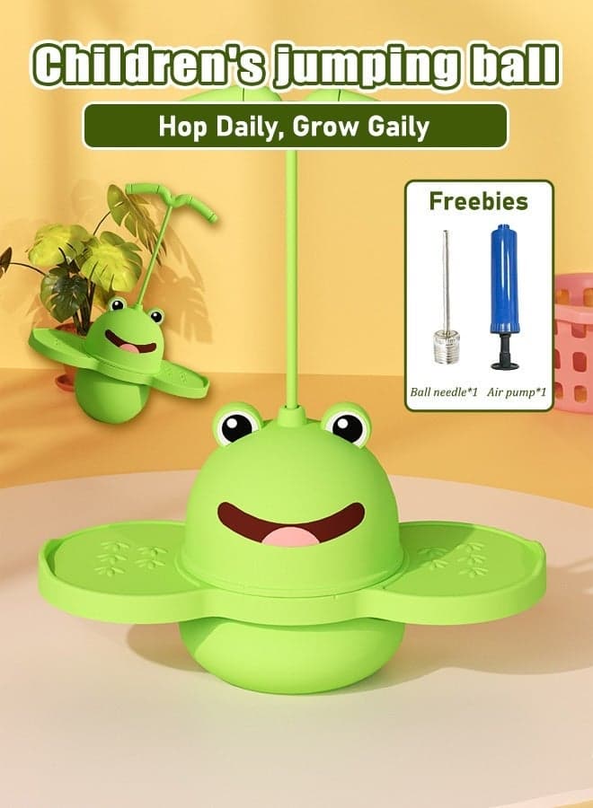 Multifunctional Pogo Jumper with Handle & Balance Board, Safe Kids Bouncing Fun, Frog Pedal Pogo Ball, Balance & Coordination Trainer, 38x80cm, Jumping Toy for Kids, Outdoor Balanc
