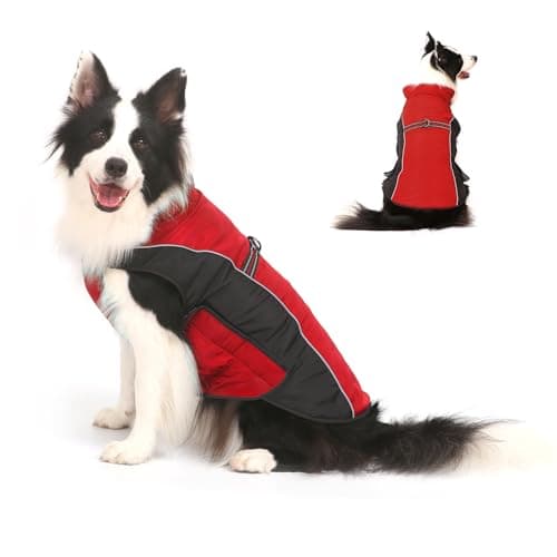 Warm Dog Winter Coat Gimilife Dog Sweater Cold Weather Coats Waterproof Dogs Apparel Clothes Pet Jacket Padded Vest Outfit for Small Medium Large Dogs