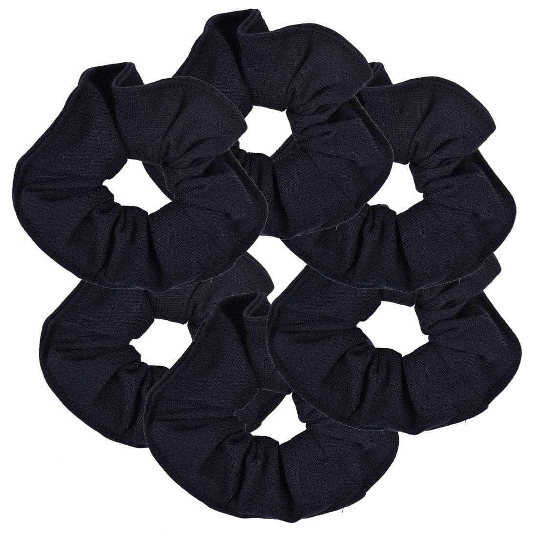 6 Pack Large Solid Scrunchies Hair ElasticsNavy