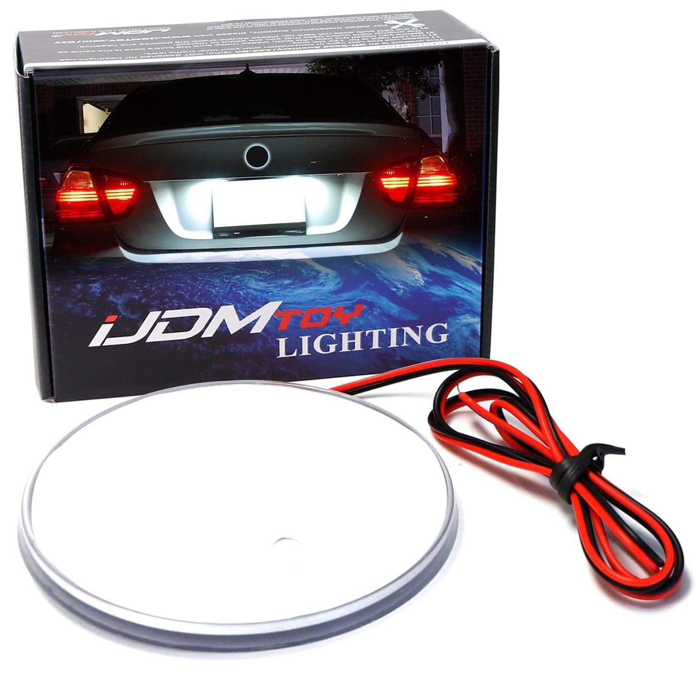 iJDMTOY Compatible with BMW Front Hood or Rear Trunk Lid Xenon White 325Inch 82mm Roundel LED Emblem Background Illumination Lighting Kit