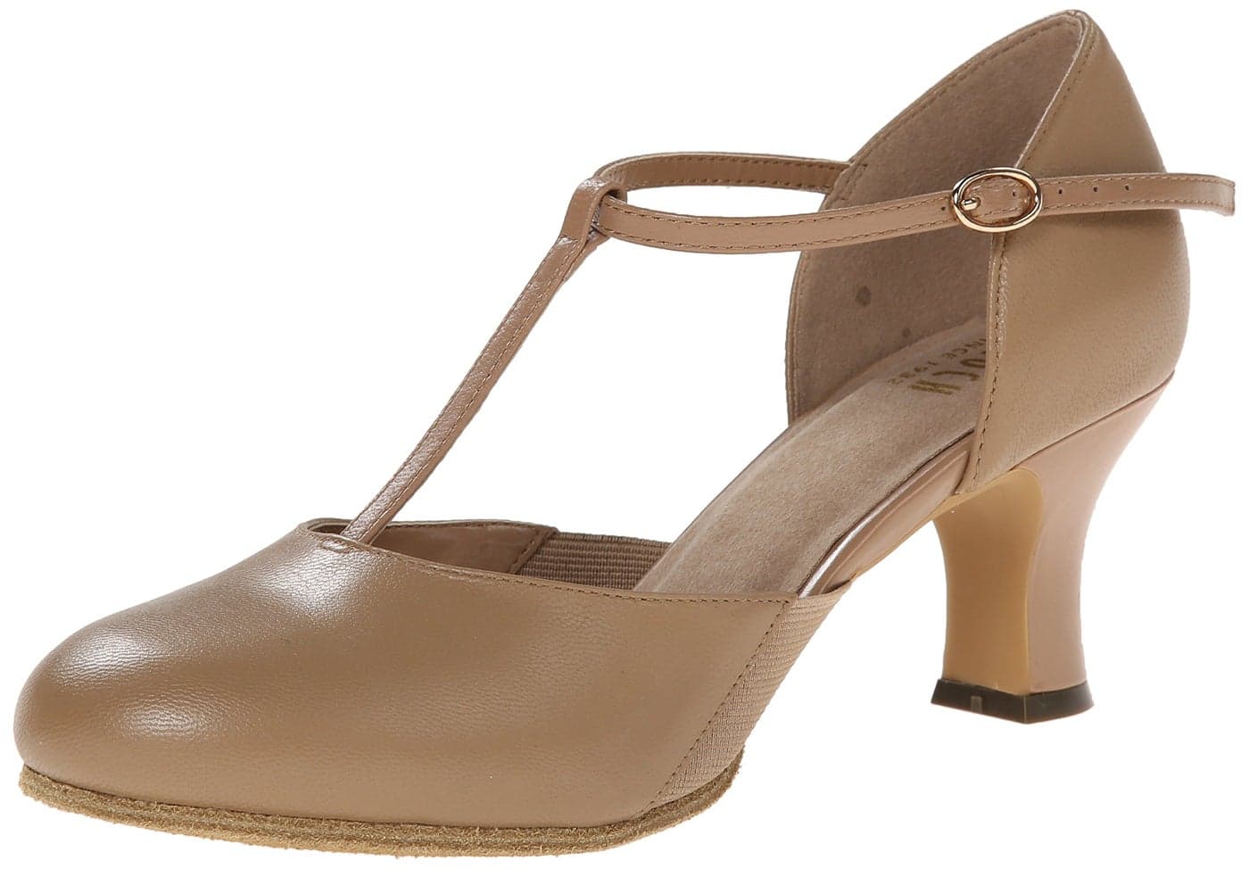 Bloch Women's Splitflex T-Strap Character Shoe, Tan, 9