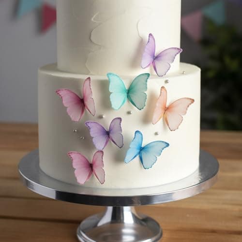 Edible Butterflies for Cake Decorating Set of 24 2 Big Size Cake and Cupcake Toppers Butterfly Cake Toppers