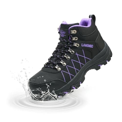 LANSNBO Waterproof Steel Toe Boots for Women Wide Width Non Slip Work Shoes Lightweight Slip Resistant Safety Toe Sneakers Indestructible Construction Composite Toe FootwearHei zi 39
