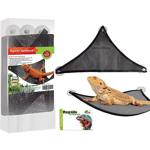 MCLANZOO Bearded Dragon Hammock Reptile Hammock for Axolotl,Geckos,Lizards,Breathable Mesh Bearded Dragon Tank Accessories for Snakes,Chameleon,Fish