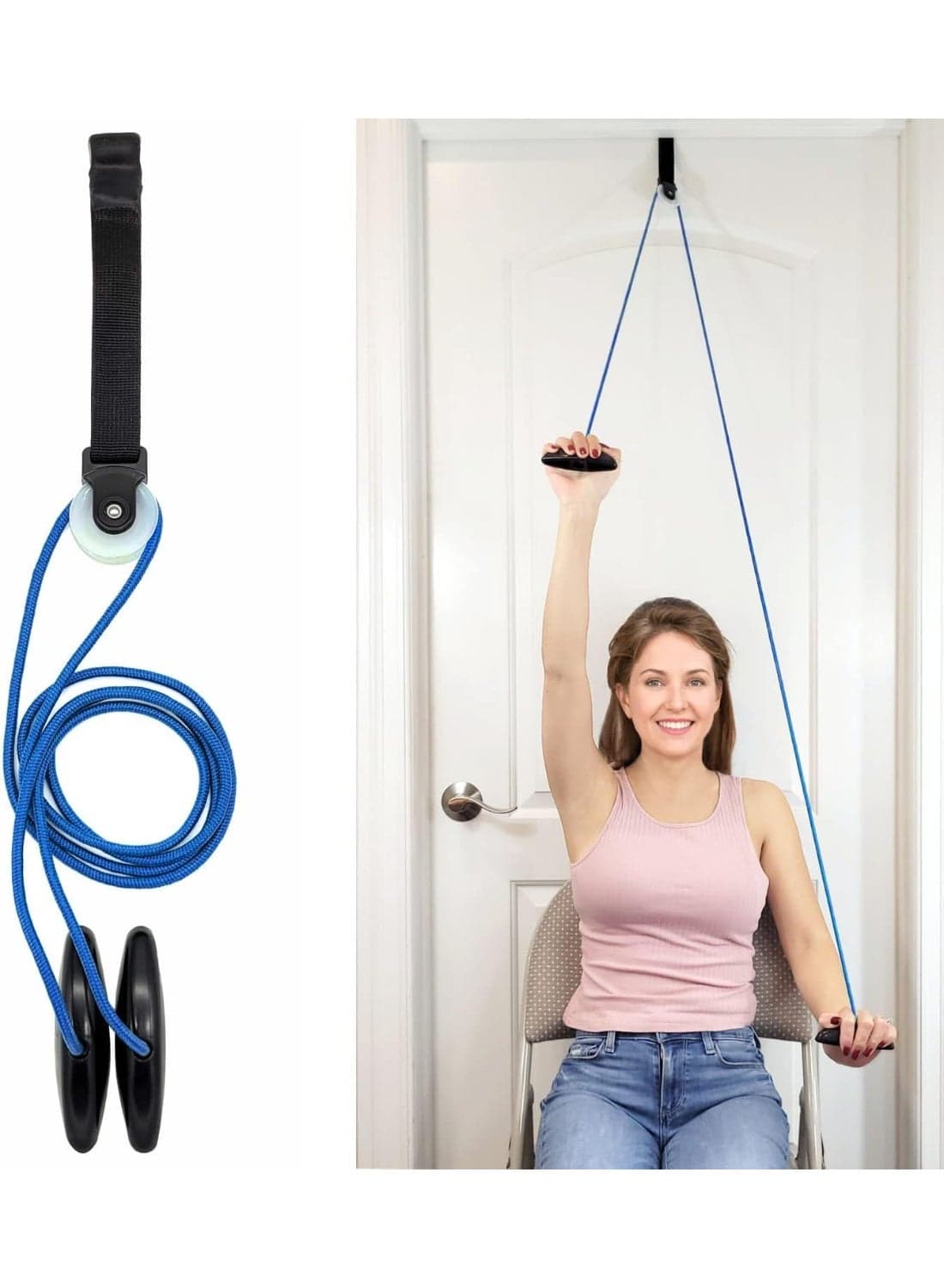 1Pcs Shoulder Pulley, Multi-Use Pulleys for Shoulder Rehab Over Door, Arm Rehabilitation Assisting Exercise Equipment for Rotator Cuff Recovery, Improve Flexibility Stretching for Man and Woman