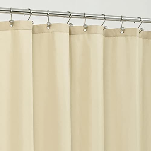 ALYVIA SPRING Extra Long Fabric Shower Curtain Liner Waterproof 72 x 96 Soft Lightweight XLong Shower Curtain with 3 Magnets Machine Washable 72x96 Cream