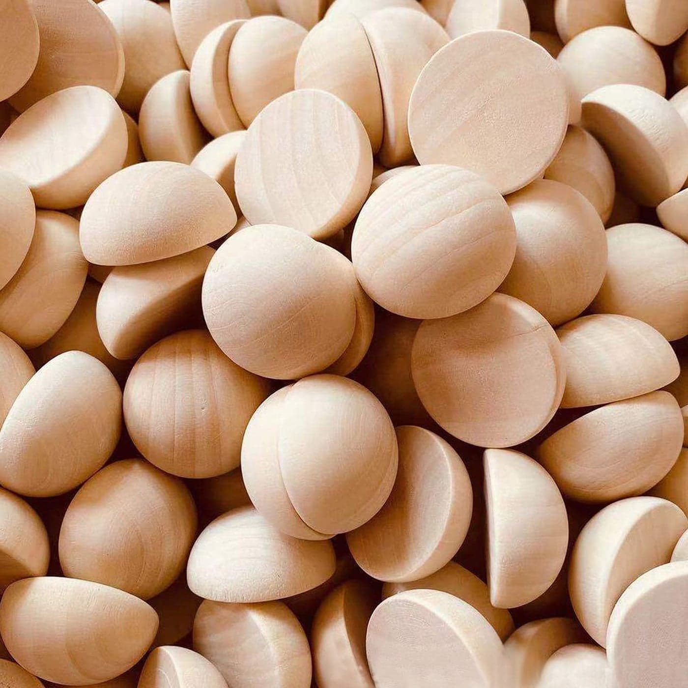 100pcs Half Wood Balls Unfinished Natural Half Ball Split Wood Balls for DIY Projects and Craft Supplies 20mm