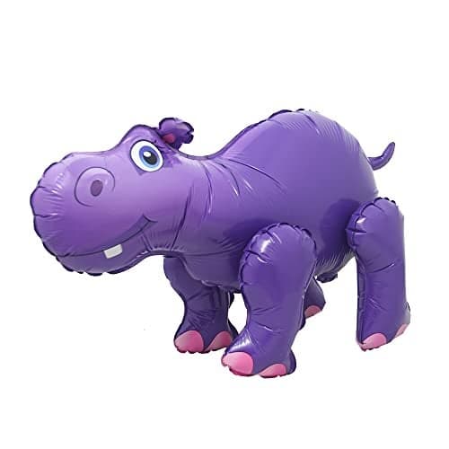 4D Walking Balloons Animal Foil Balloon Lion Panda Alpaca Cow Horse hippo leopard Ballon Jungle Forest Zoo Theme Baby Shower Birthday Party Supplies 4D Hippo