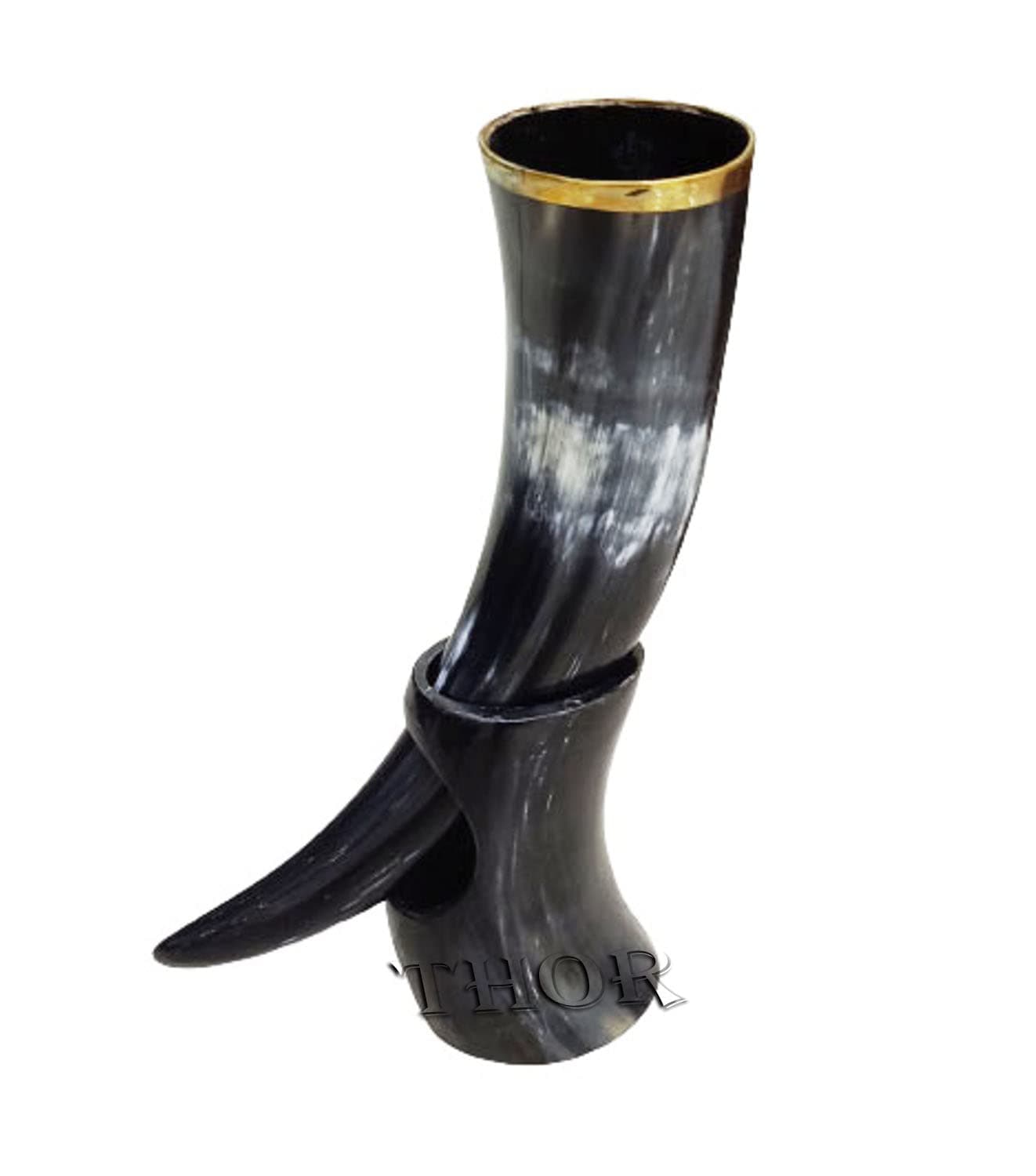 Viking Cup Drinking Horn Tankard Authentic Medieval Inspired drinking horn with stand Rustic Vintage Home Decor Gifts