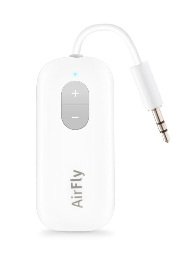AirFly SE Bluetooth Wireless Audio Transmitter for AirPods /Wireless Headphones, 20+Hrs Playtime, Use with any 3.5 mm Audio Jack on Airplanes, Gym Equipment or iPad/Tablets