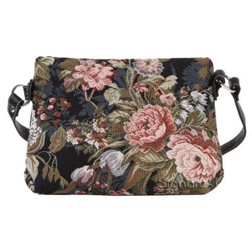 Signare Tapestry Crossbody Bag Shoulder Purse for Women In Peony Flower (XB02-PEO)