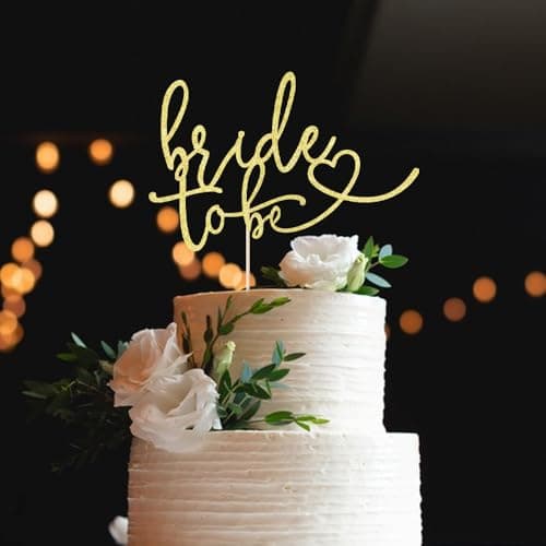 Auteby Glitter Bride to Be Cake Topper Bridal ShowerWedding ShowerEngagementBachelorette Party Decorations Gold