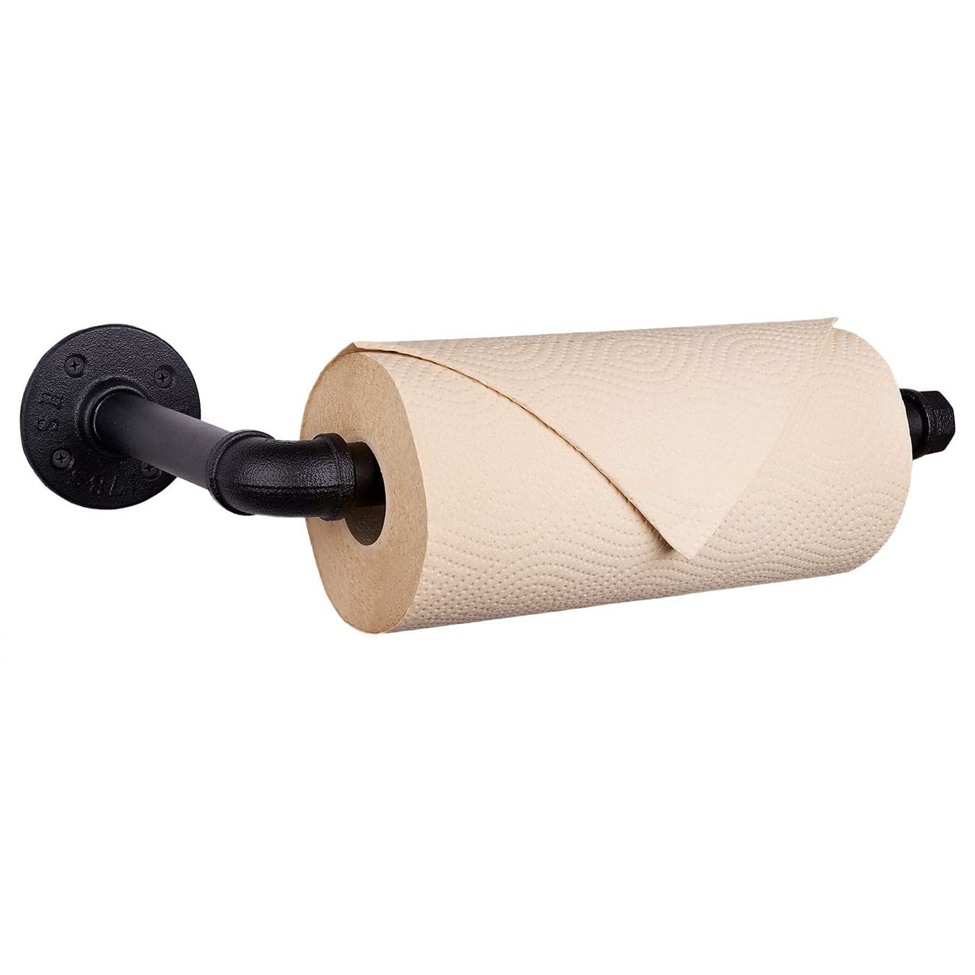 Livabber Industrial Pipe Toilet Paper Holder Vintage Style DIY Wall Mount Roll Tissue Towel Holder for Bathroom Living Room and Kitchen 13 Paper Towel Holder Black