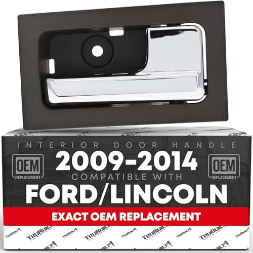 T1A Interior Front or Rear Driver Door Handle - Compatible with 2009-2014 Ford F-150, 09-14 Ford Lobo, 10-14 Lincoln Mark LT - Chrome, Gray - OEM CL3Z-1522601-GA, 9L3Z-1522601-CB, 90826, FO1352152