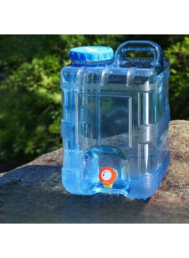 Versatile Outdoor Water Storage Container with Faucet - Portable, Pure Drinking Bucket for Camping, Car Travel & Home Use, Durable PC Material