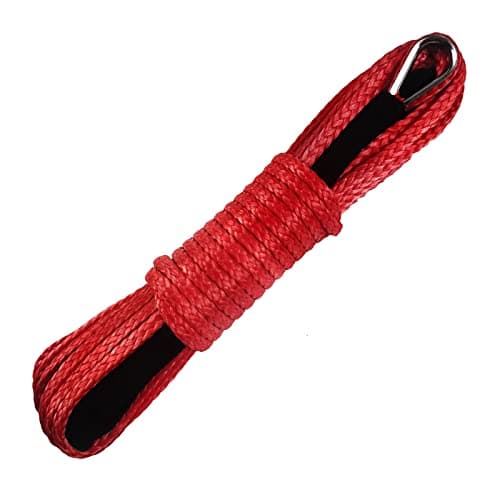TOUGH 14 x 50 ft 10000LBs Synthetic Winch Line Cable Rope with Black Protecing Sleeve for ATV UTV Winches Truck Boat Red 14 x 50 ft