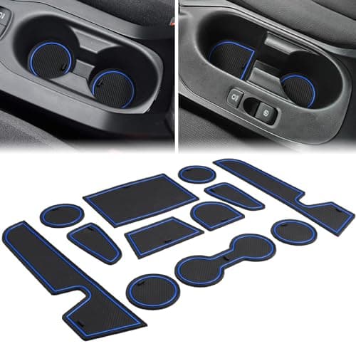 Auovo Cup Holder Insert Door Liners Fit for Toyota Corolla Hatchback 2026 Accessories 20192024 2025 Car Console Cup Holder Door Pocket Mats Pads for Corolla Hatchback 12pcsSet Blue
